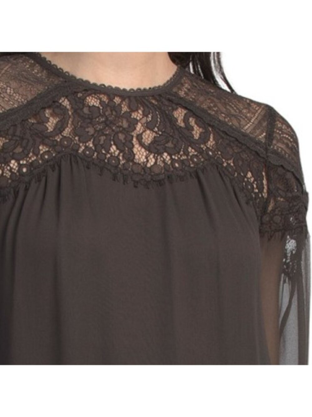 REBECCA TAYLOR Silk Chiffon Long Sleeve Mini Dress - Picture 3 of 5